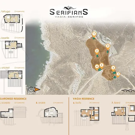 Scorpio House 180 Sea View - Serifians Residences Semesterbostad Vayiá